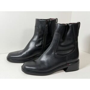 Franco Sarto, Womens Gracelyn Zip Ankle‎ Boot, Black Leather, 9W